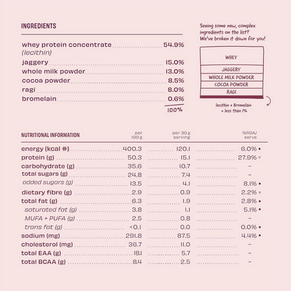 The Whole Truth 15g Protein/Scoop - Ragi Cocoa