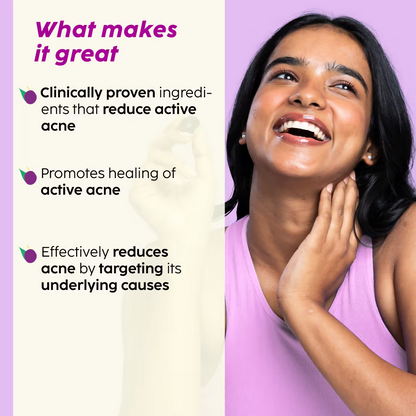 PLIX The Plant Fix Jamun Active Acne Regime - Cleanser, Acne Mark Serum, Moisturizer & Body Wash For Women & Men