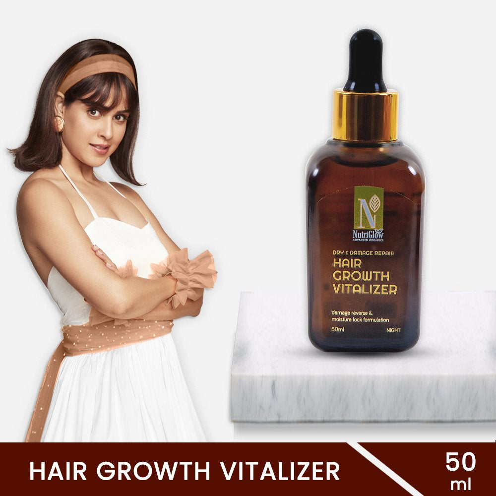 NutriGlow Advanced Organics Dry and Damage Repair Hair Growth Vitalizer - 50 ml
