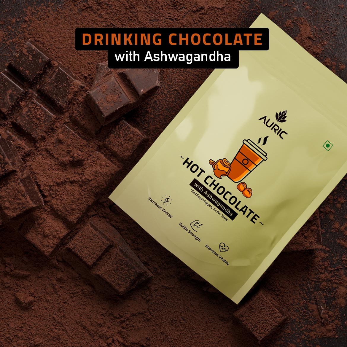 Auric Ashwagandha Cocoa with Ragi Almond Cookies Combo