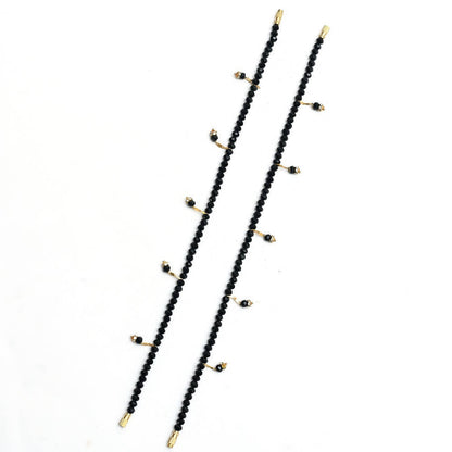 Mominos Fashion Kamal Johar Black Beads Anklets