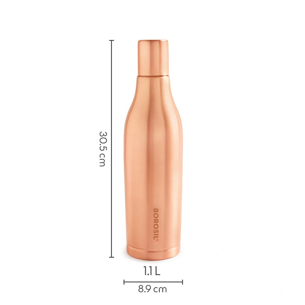 Borosil Gemini Plain Copper Bottle 1L