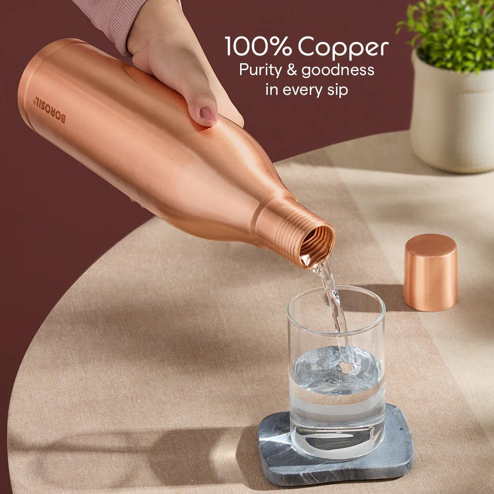 Borosil Gemini Plain Copper Bottle 1L