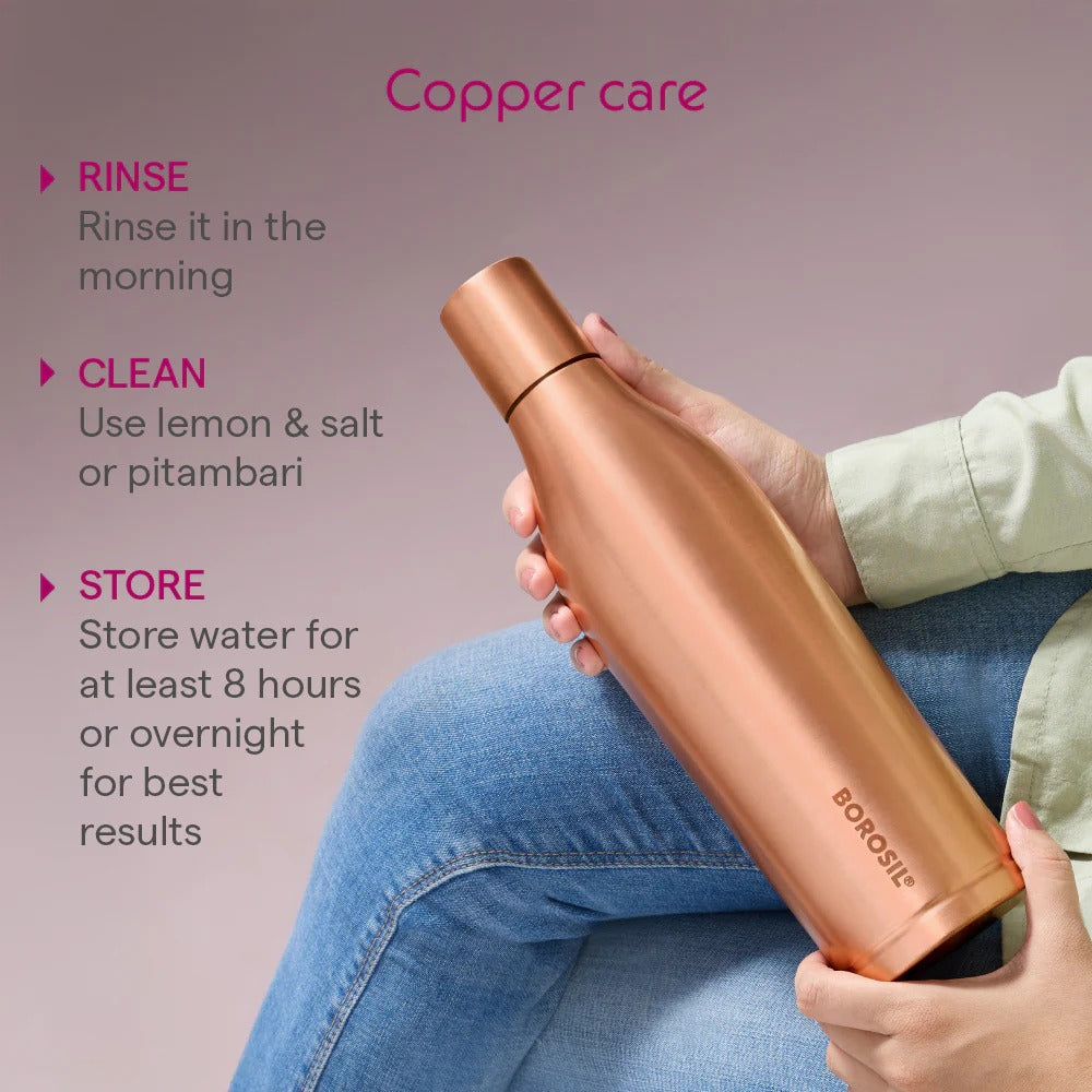 Borosil Gemini Plain Copper Bottle 1L