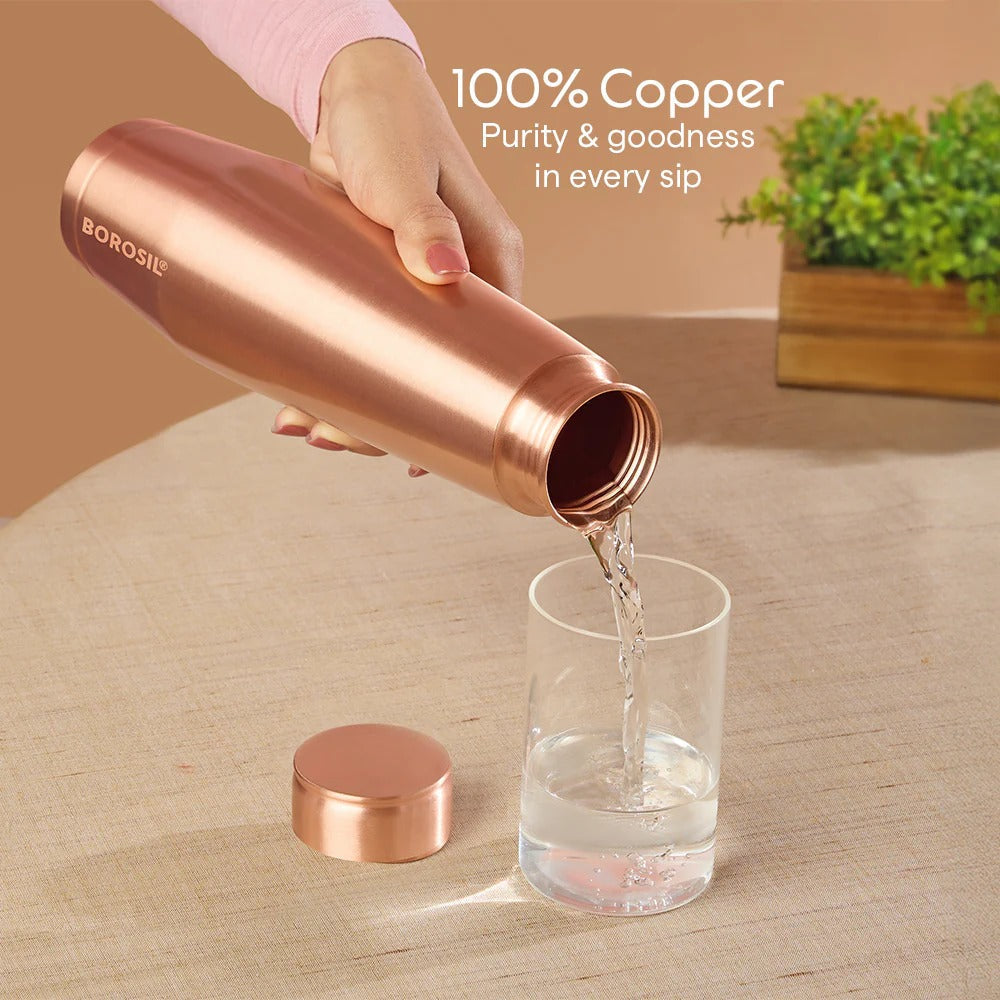 Borosil Orra Plain Copper Bottle 950ml