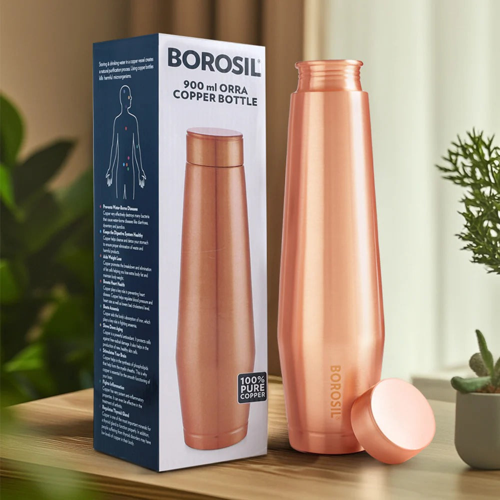 Borosil Orra Plain Copper Bottle 950ml