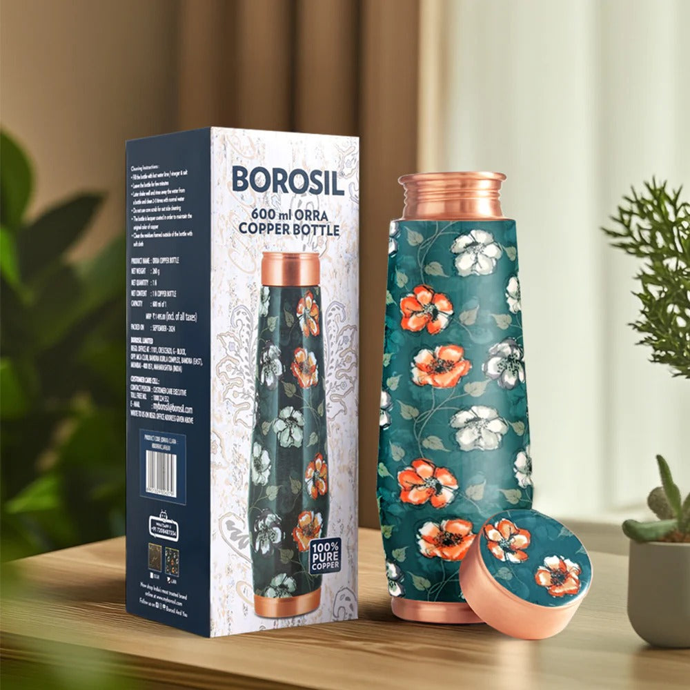 Borosil Orra Clara Copper Bottle 600ml