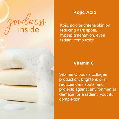 Globus Naturals Glutathione Skin Lightening Soap Enriched with Kojic Acid & Vitamin C, E, Reduces Dark Spots, Wrinkles & Fine Lines