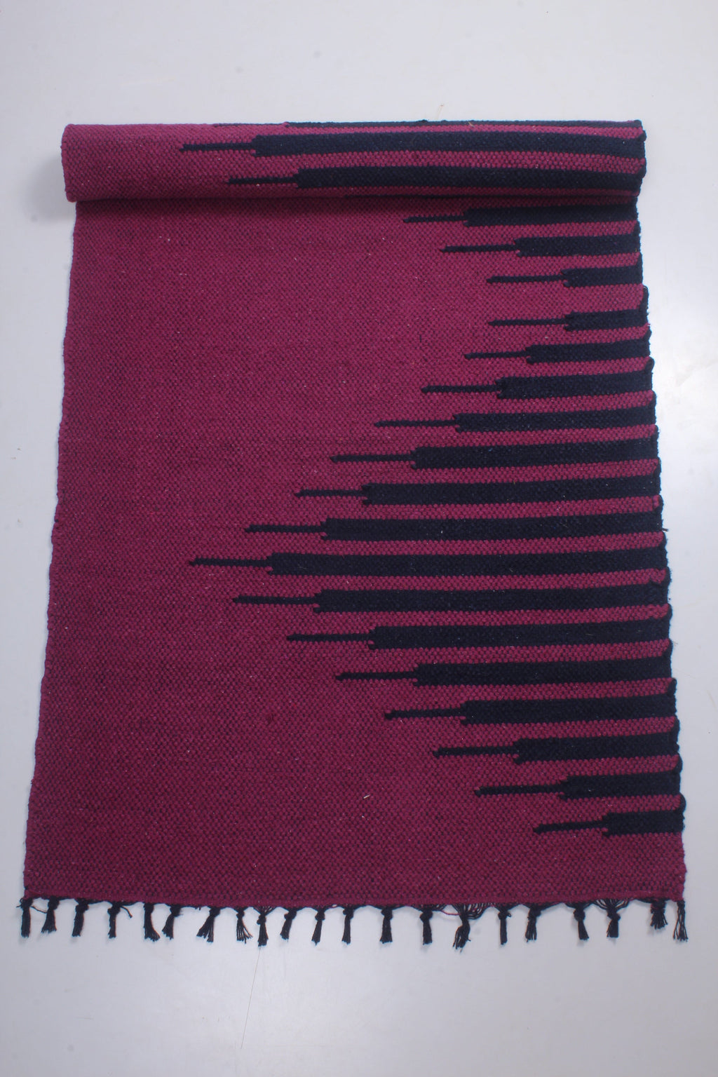 Shramdaan Red Yoga Mate with Black Stripes