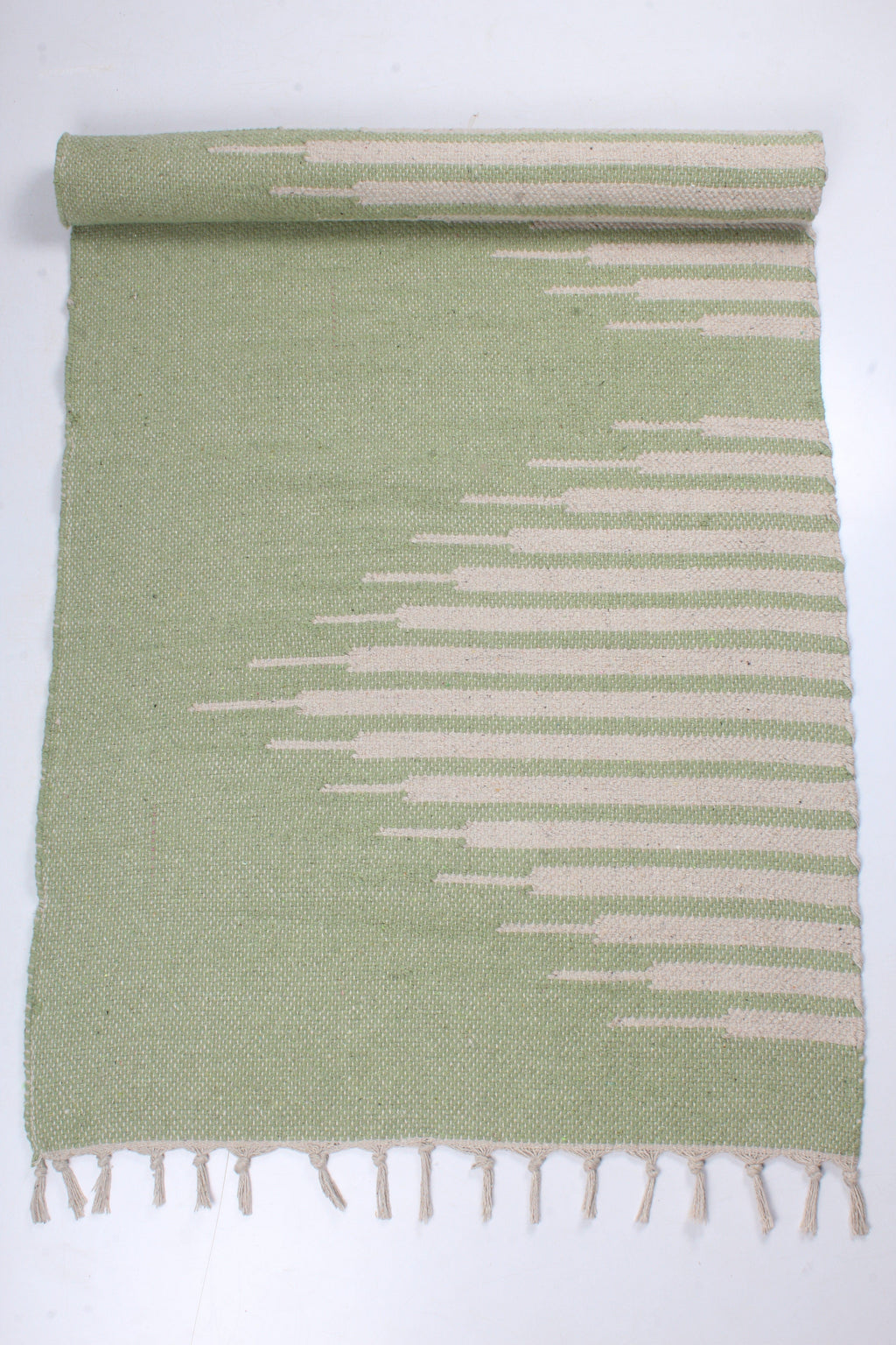 Shramdaan Green Yoga Mate with White Stripes