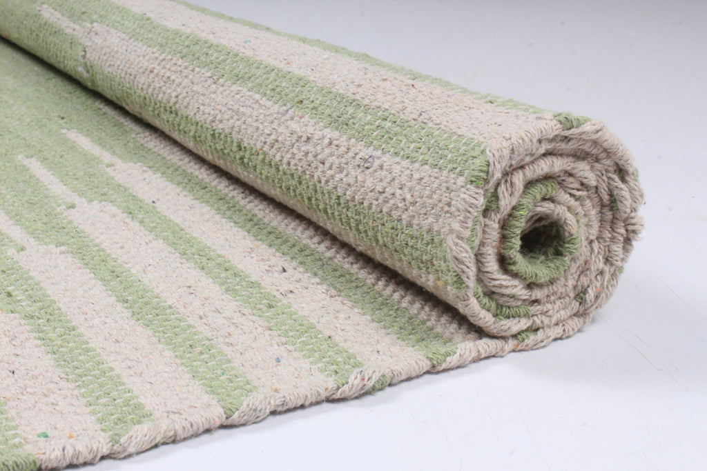 Shramdaan Green Yoga Mate with White Stripes