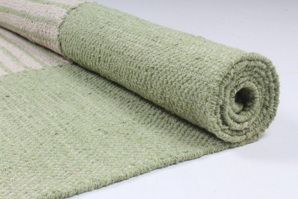 Shramdaan Green Yoga Mate with White Stripes