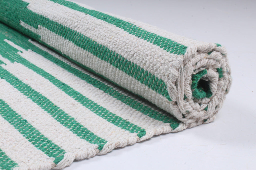 Shramdaan Green Yoga Mate with White Stripes
