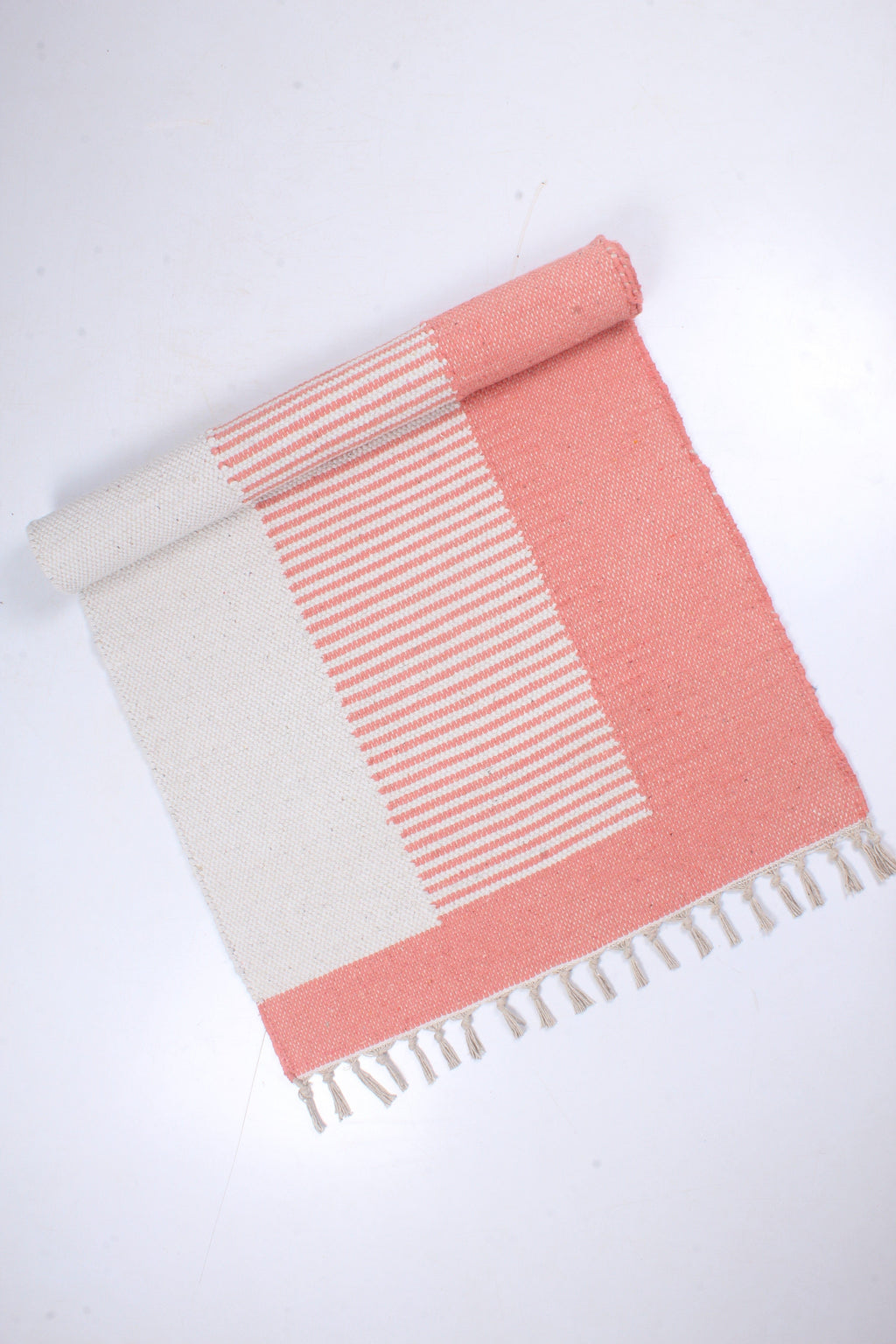 Shramdaan Pink Yoga Mate with White Stripes