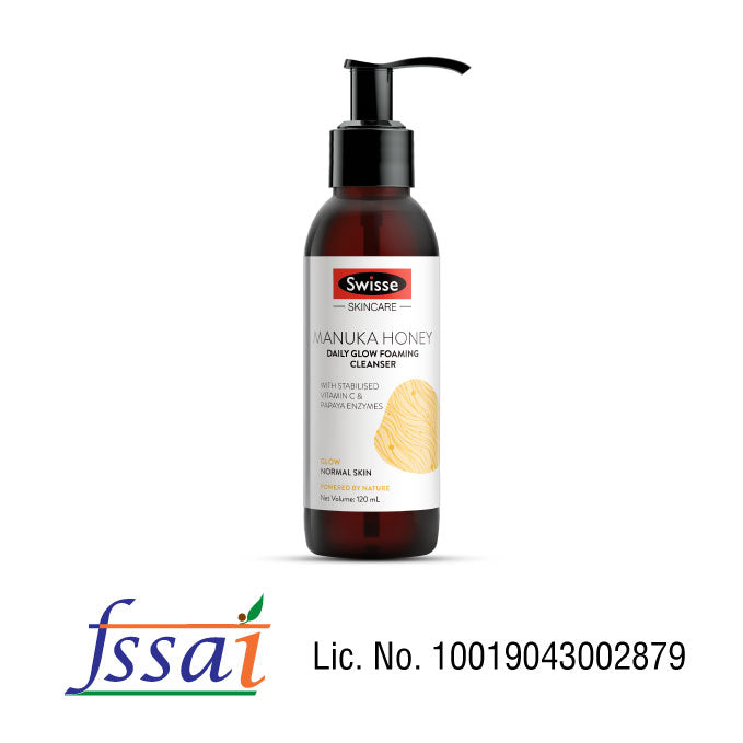 Swisse Skincare Manuka Honey Daily Glow Foaming Cleanser Face Wash  - 120 ml (Normal Skin)