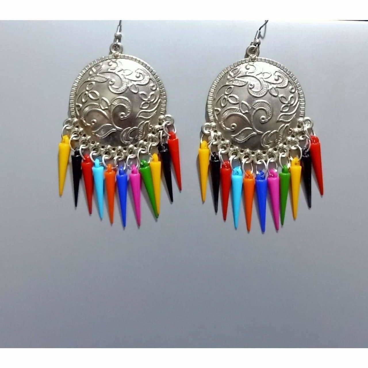 MS Fashion India Latest Fashion Silver Oxidized Earrings With Long Pearls