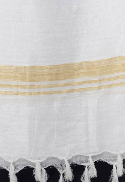 Mominos Fashion Moeza Slub Cotton Off White Dupatta