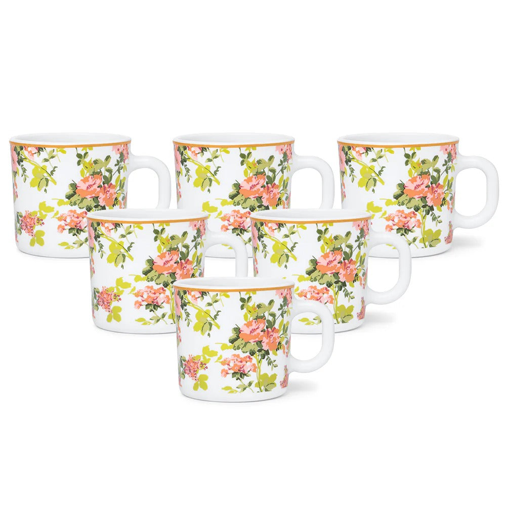 Borosil Larah Amora Opalware Mug Set of 6