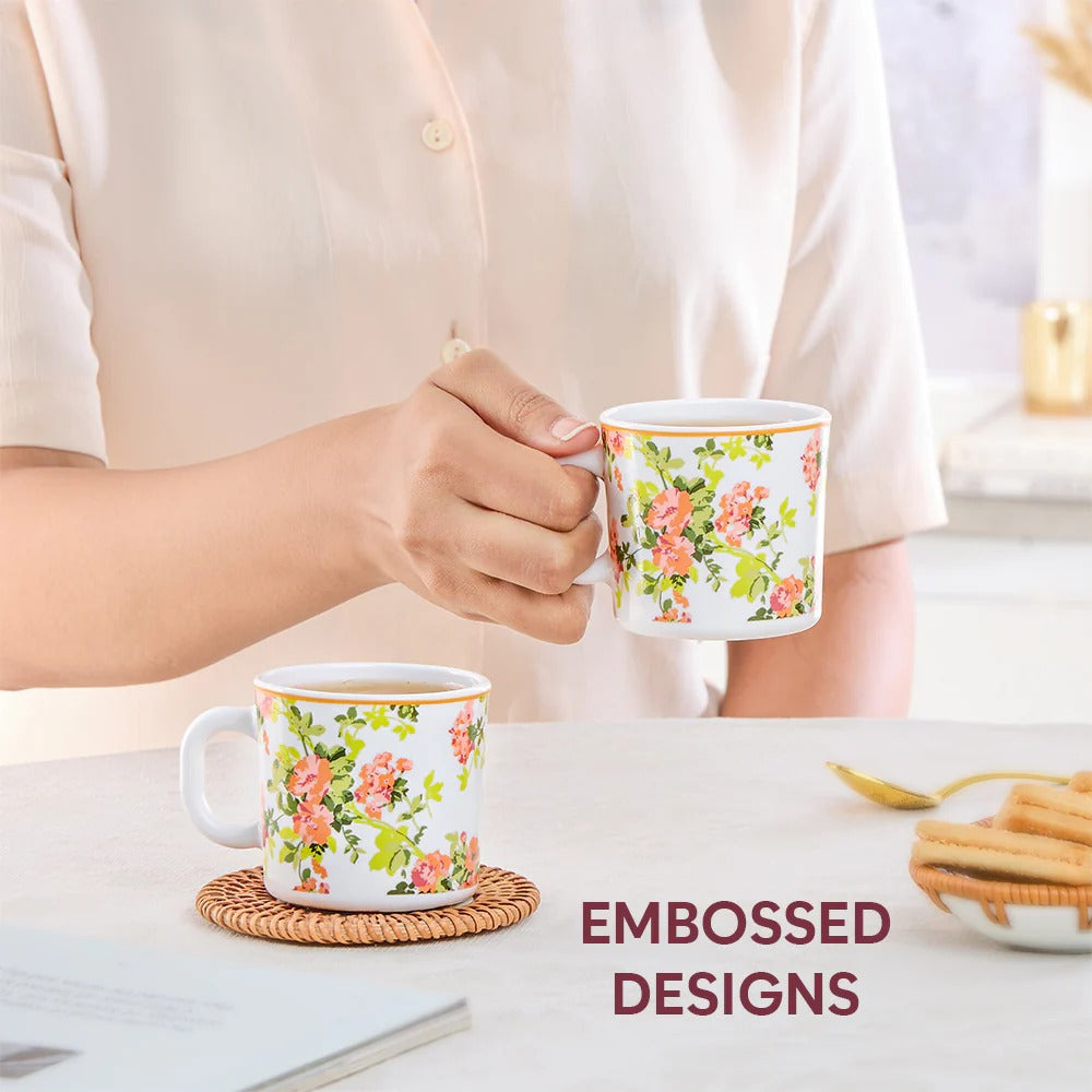 Borosil Larah Amora Opalware Mug Set of 6