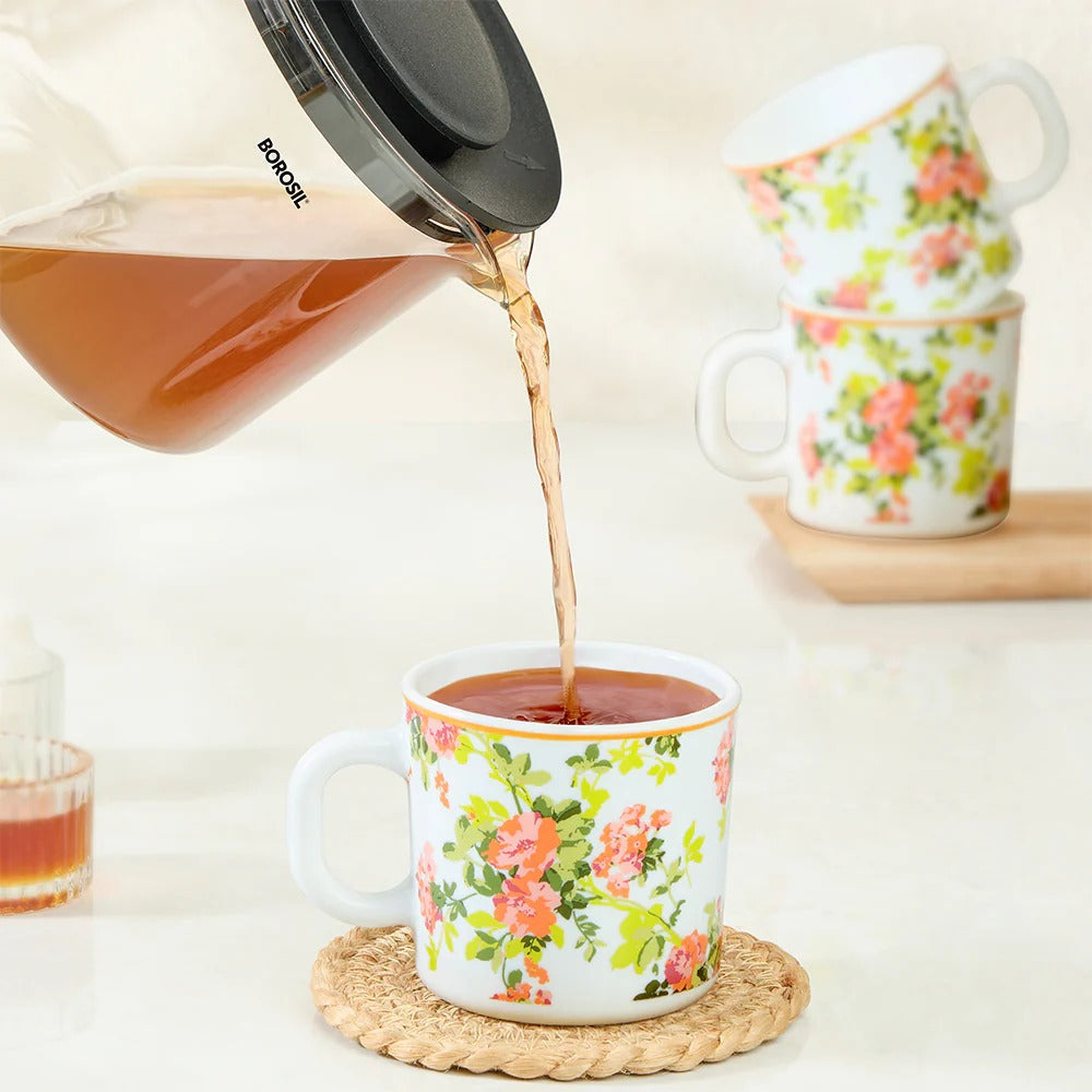 Borosil Larah Amora Opalware Mug Set of 6