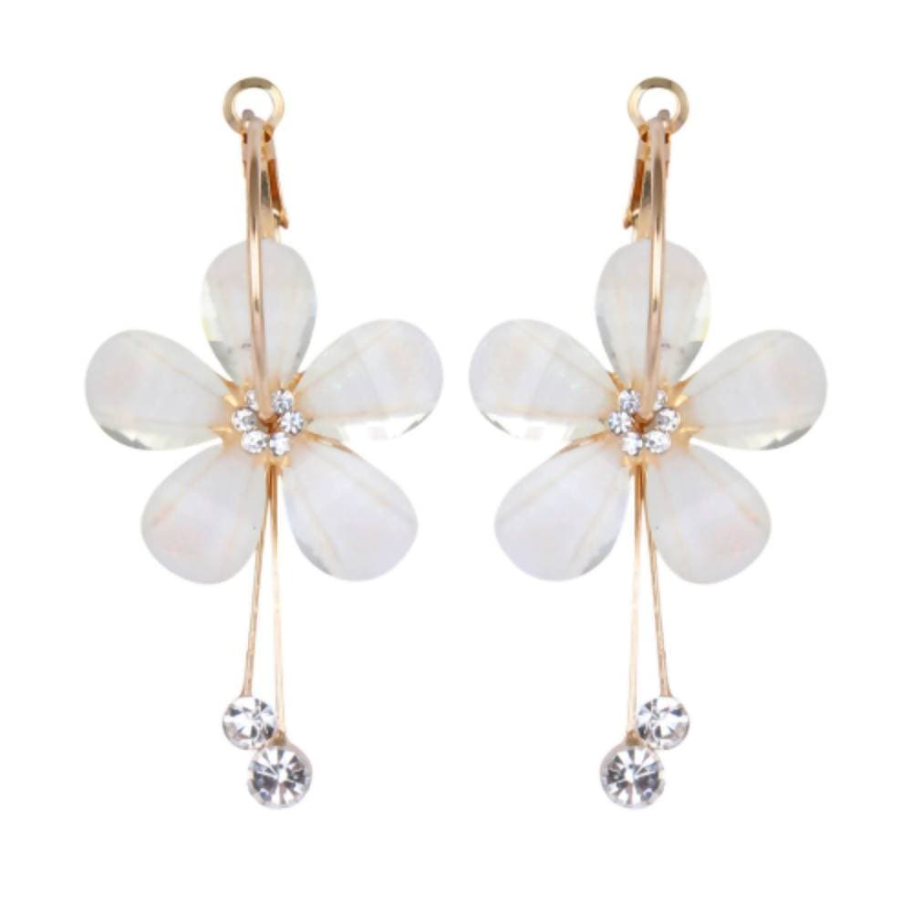 Trendoo Jewelry Gold-Polished Stylish Fancy Party Wear Beige Drops