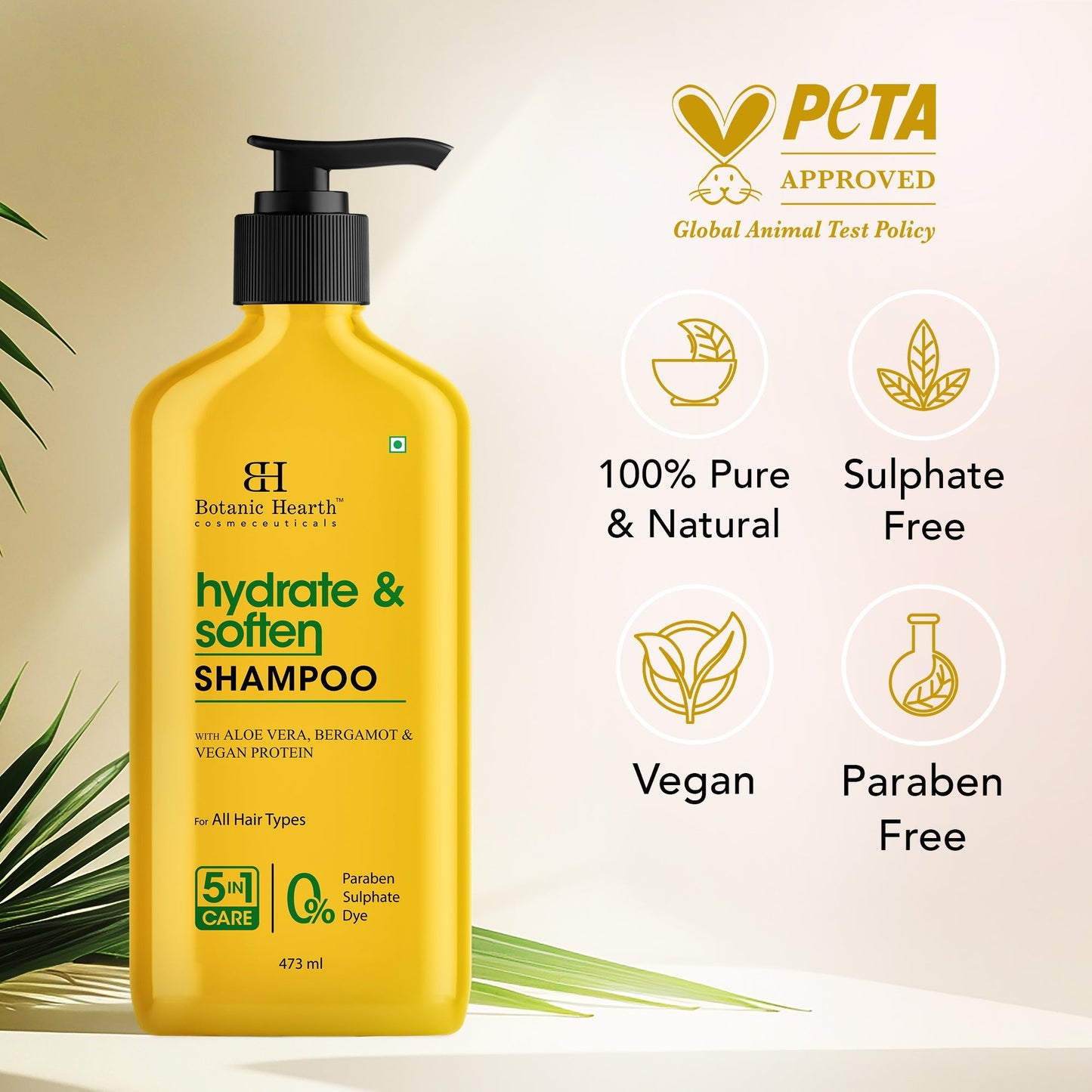 Botanic Hearth Hydrate & Soften Shampoo with Aloe Vera & Vegan Protein