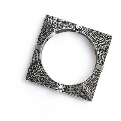 Mominos Fashion Kamal Johar Oxidised German Silver-Plated Handcraft Bracelet