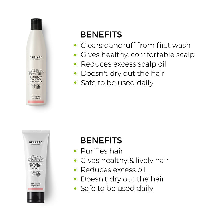 Dandruff Control Shampoo & Conditioner with Hair Wrap Towel Combo