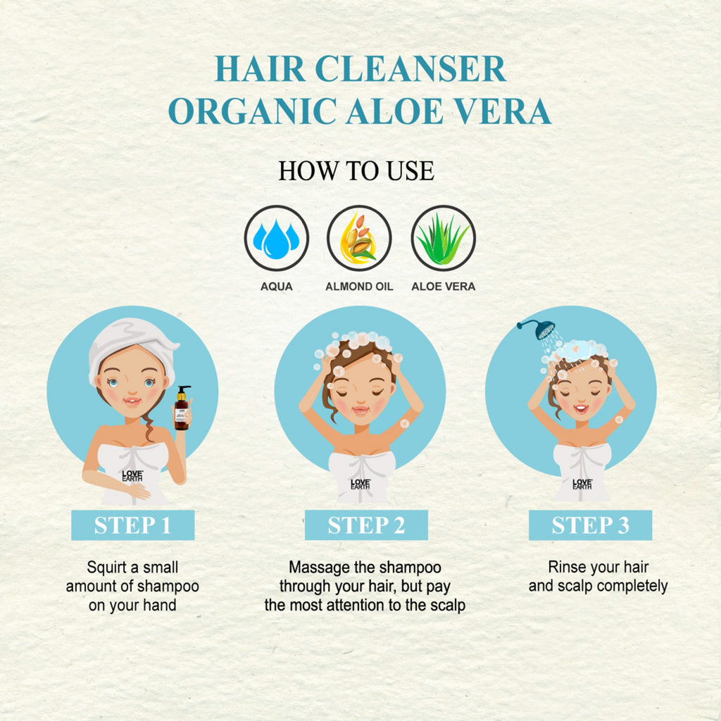 Love Earth Hair Cleanser Organic Aloe Vera - 100 ml