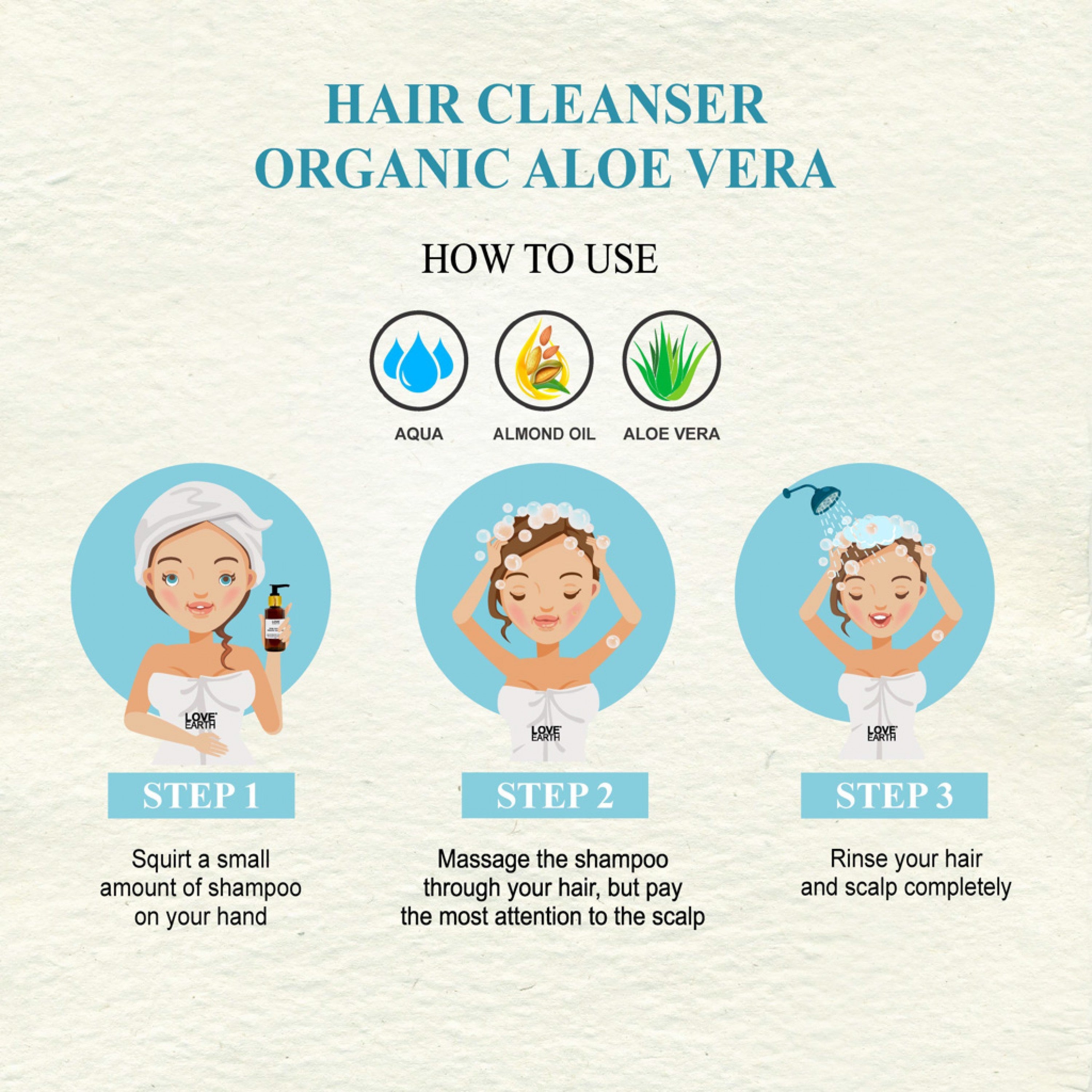 Love Earth Hair Cleanser Organic Aloe Vera - 100 ml