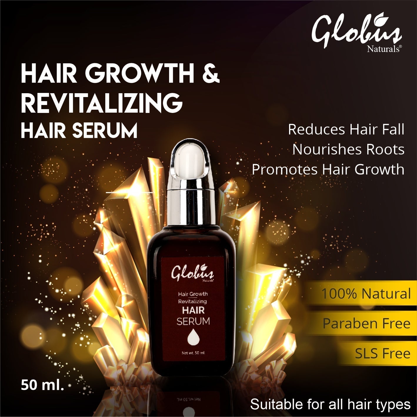 Globus Naturals Hair Growth & Revitalizing Hair Serum - 50 ml