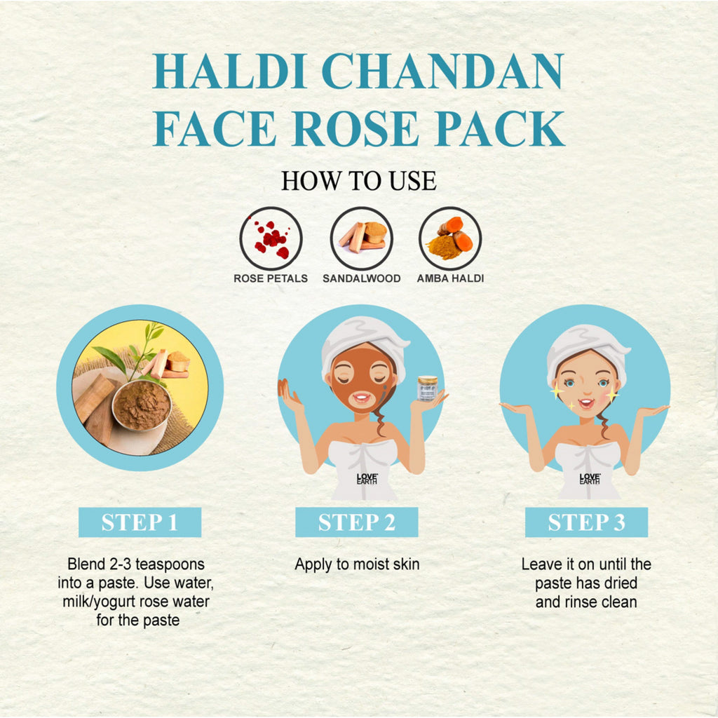 Love Earth Haldi Chandan Rose Face Pack - 50 gms