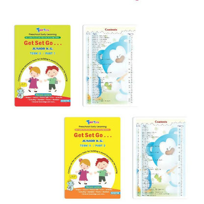 Tiny Tots Get Set Go Preschool Learning Junior KG Books Set of 4| Term wise Education Books| Ages 4-5 Years