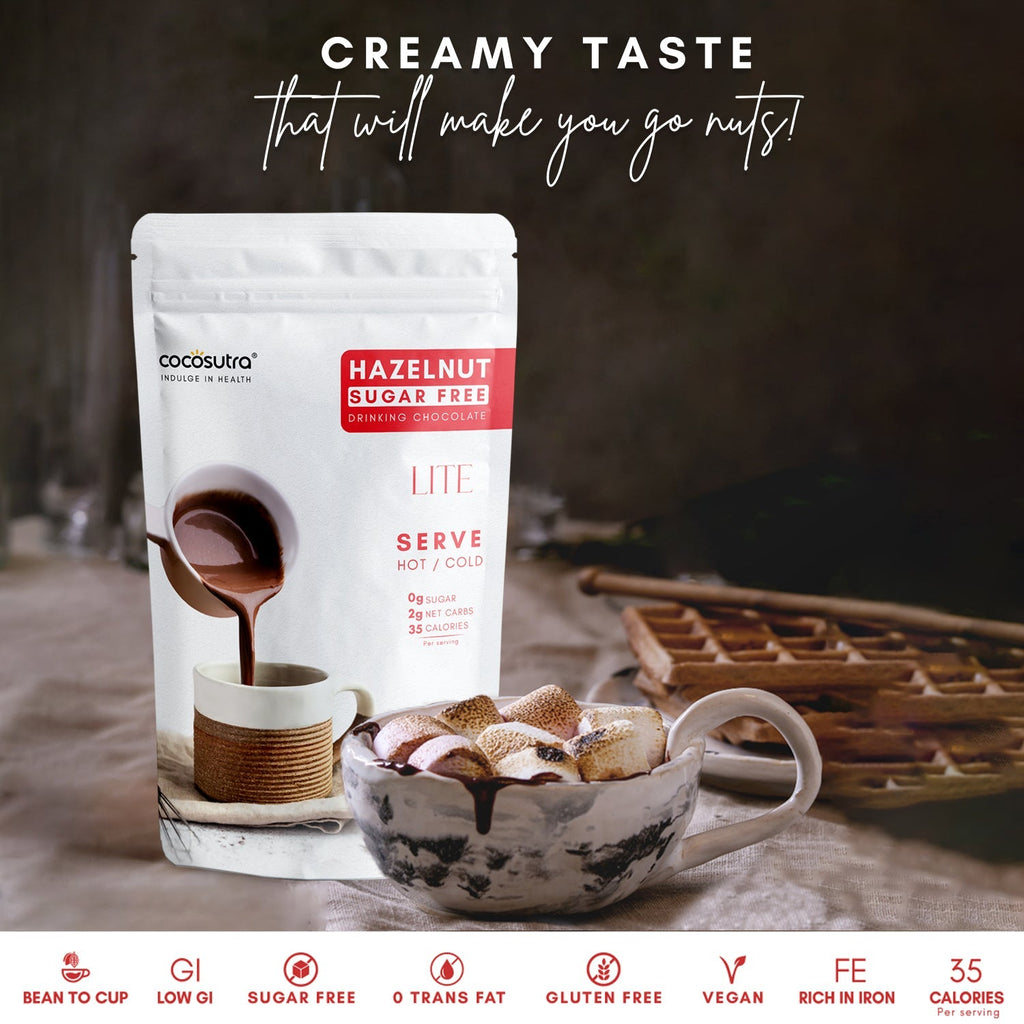 Cocosutra Sugar Free Drinking Chocolate Mix Hazelnut - 200 gms