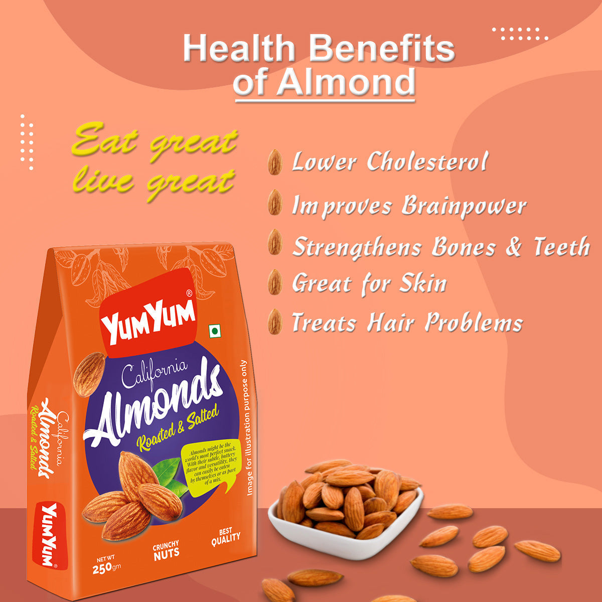 Yum Yum California Roasted & Salted Almonds Box