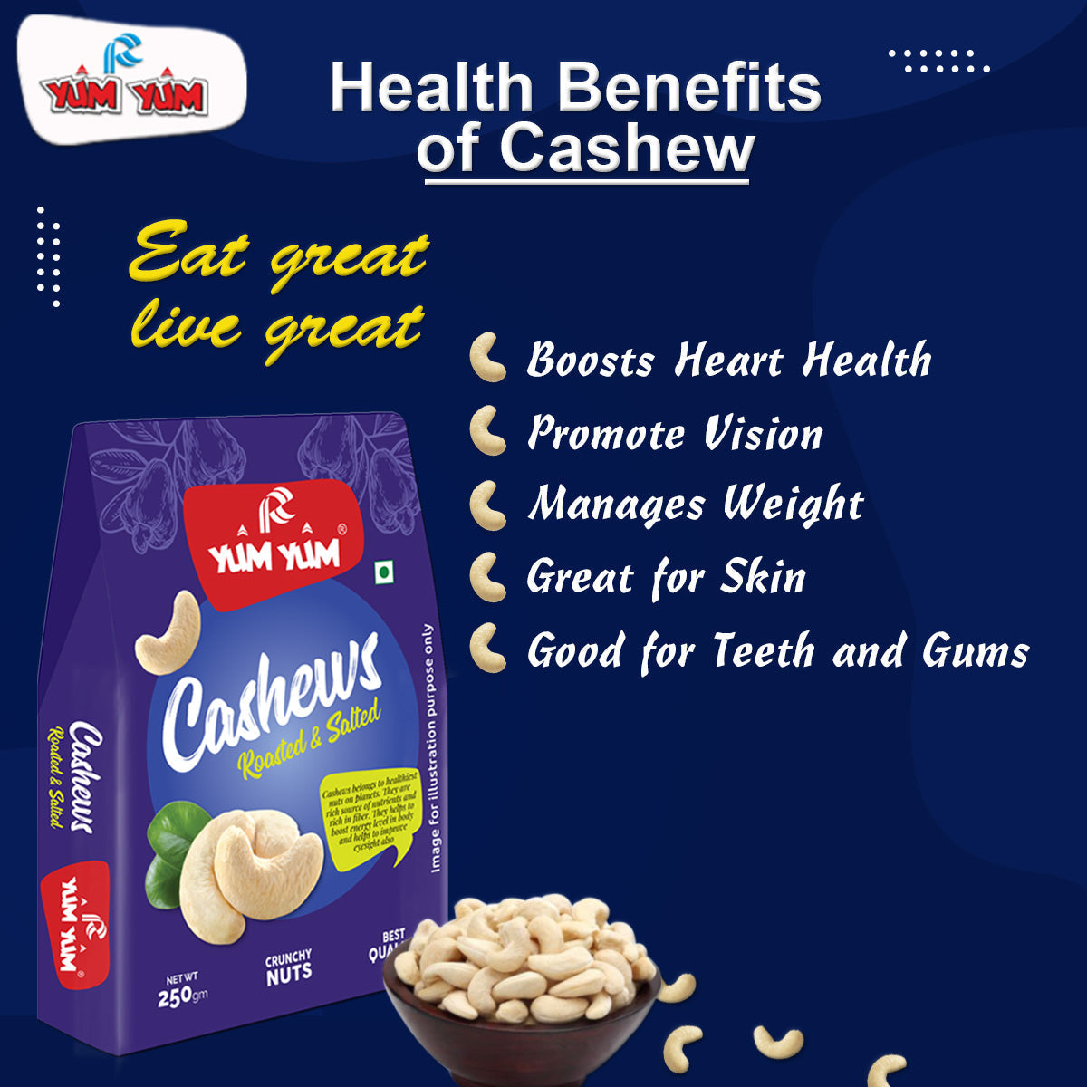 Yum Yum Roasted & Salted Cashews Box