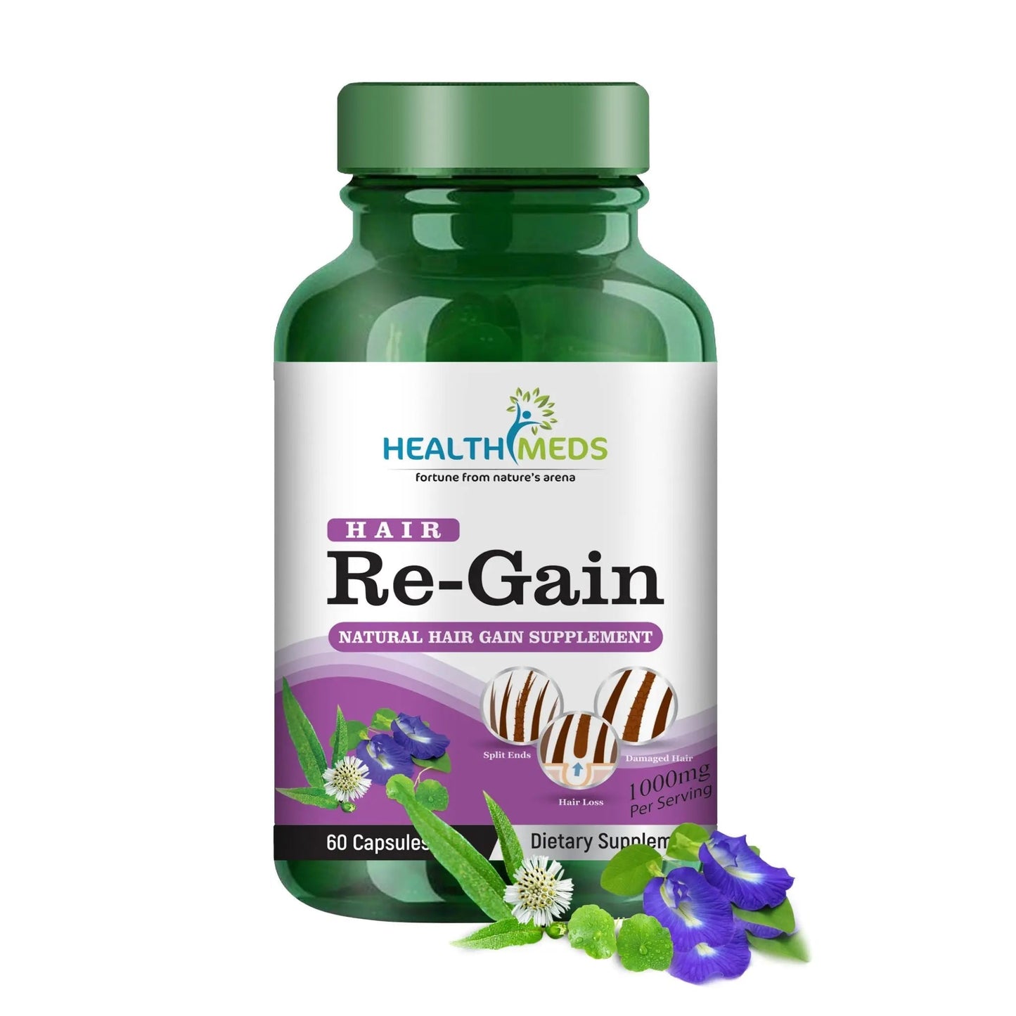 Healthmeds Hair Regain Supplement For Preventing Hair Fall - 60 tabs