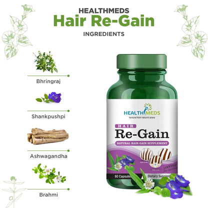 Healthmeds Hair Regain Supplement For Preventing Hair Fall - 60 tabs