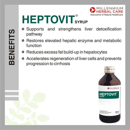 Millennium Herbal Heptovit Syrup - 200 ml X 3 Bottles