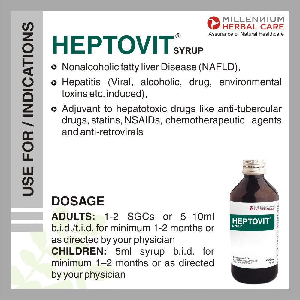 Millennium Herbal Heptovit Syrup - 200 ml X 3 Bottles