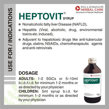 Millennium Herbal Heptovit Syrup - 200 ml X 3 Bottles
