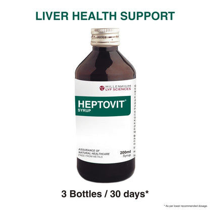 Millennium Herbal Heptovit Syrup - 200 ml X 3 Bottles