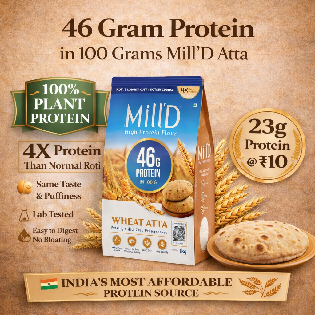 Mill'D High Protein Wheat Flour | 46 G Protein - 2 kg