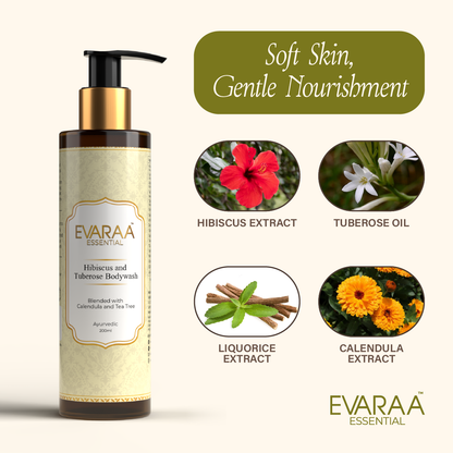 Evaraa Essential Hibiscus And Tuberose Body Wash