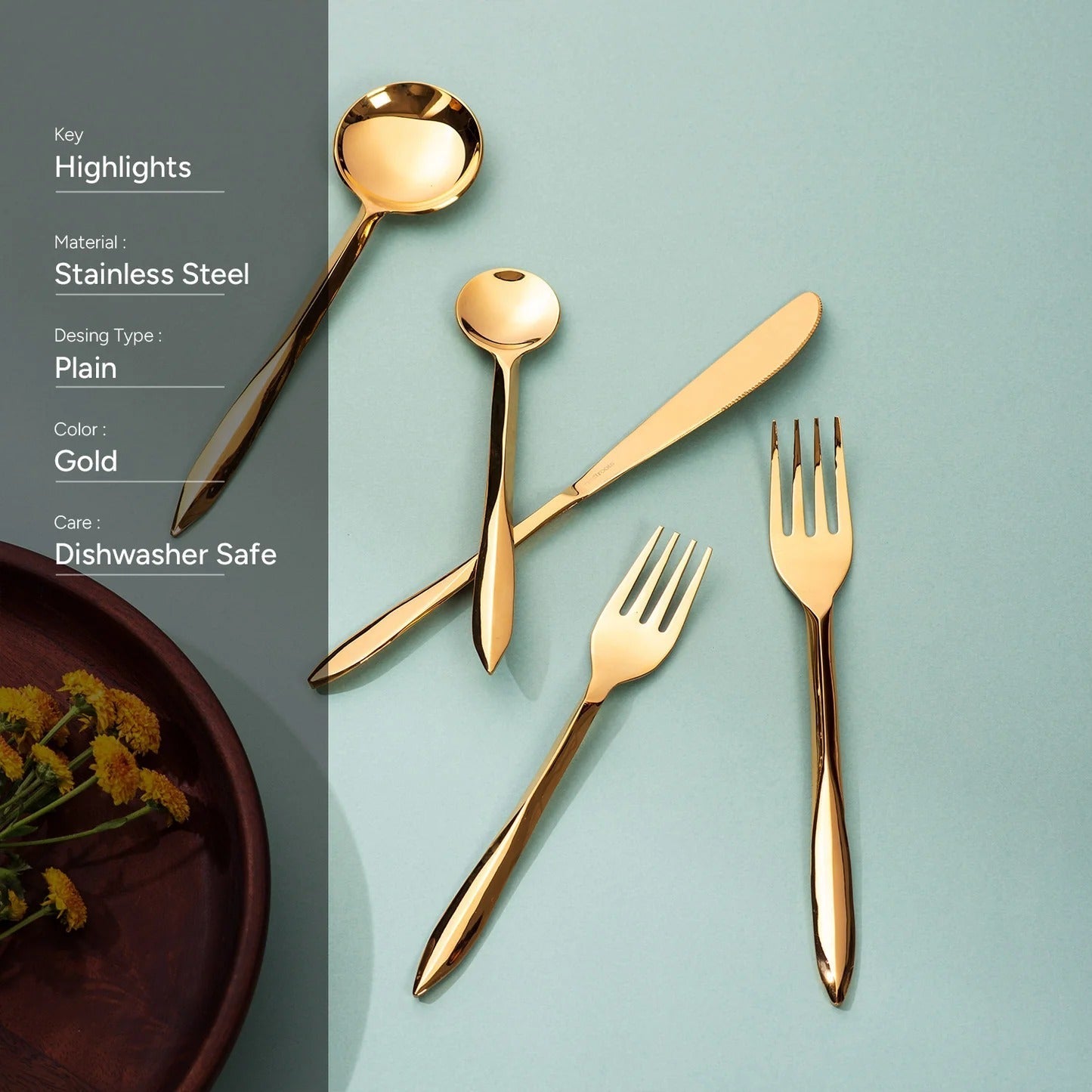 Nestroots Pinnacle Precision Set of 5 Cutlery with Pointed Handles