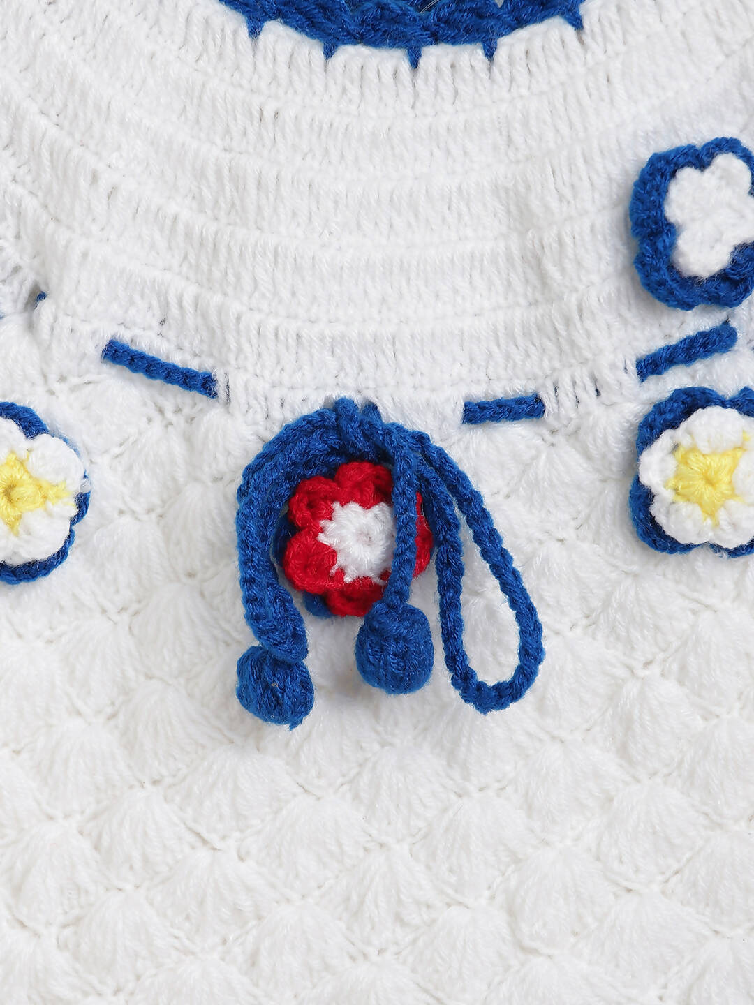 ChutPut Hand knitted Crochet Elsa Dress with Cap For Baby Girls - White