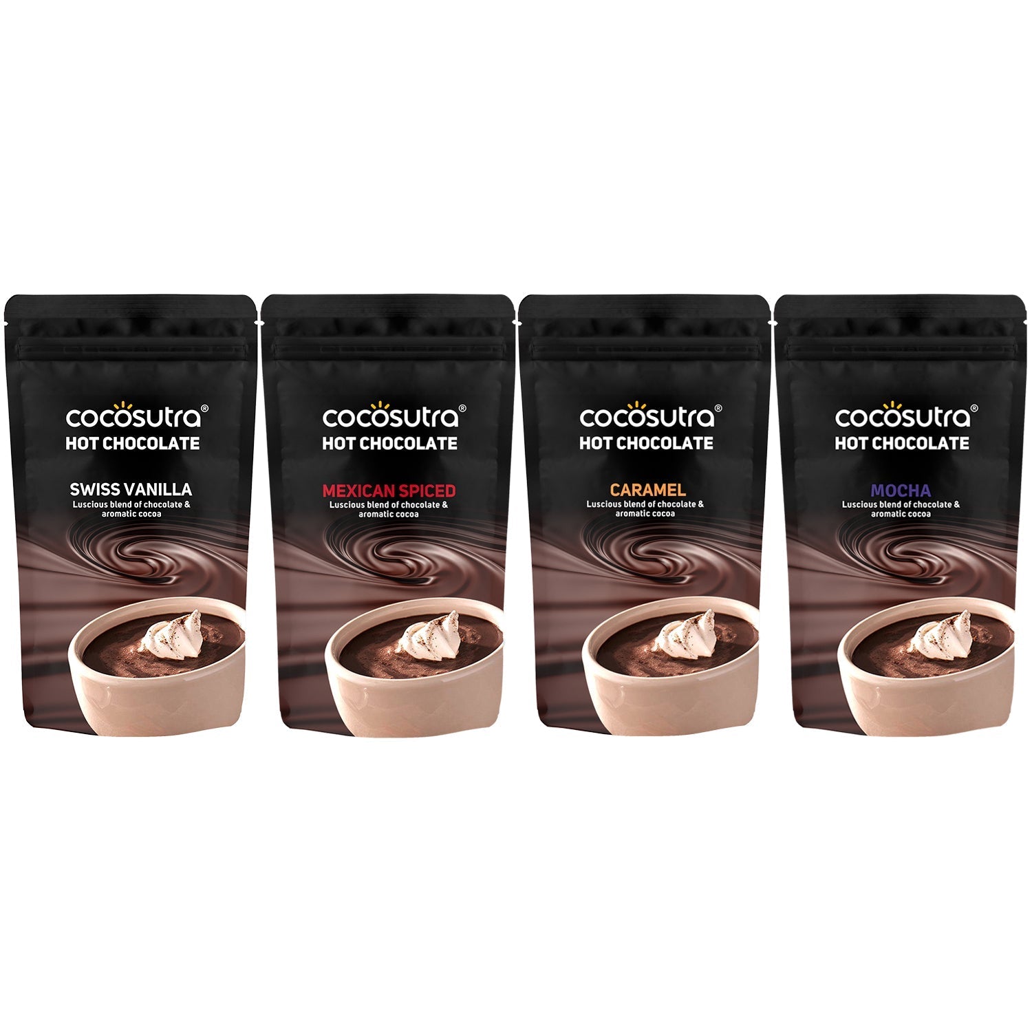 Cocosutra Hot Chocolate Mix Collection Pack 4 - 100 gms (Each)