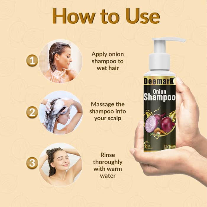 Deemark Onion Shampoo for Natural Hair Growth & Dandruff Control- 100 ml