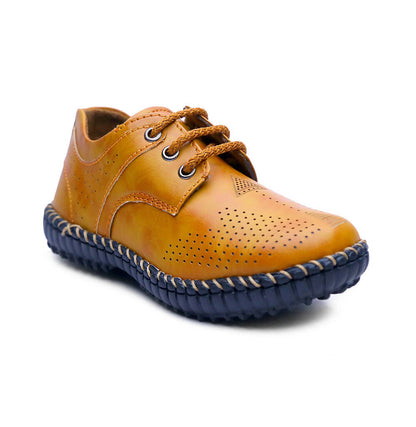 Tiny Bugs Boys Casual Lace Up Shoes - Tan