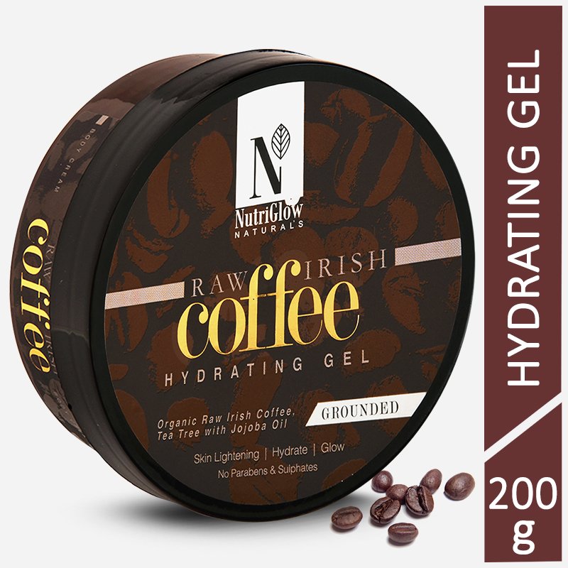 NutriGlow NATURAL'S Coffee Hydrating Gel Organic Raw Irish Coffee With Tea Tree With Jojoba Oil - 200 gms